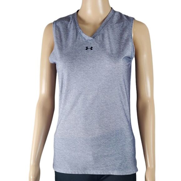 Under Armour Heather Gray Athletic Gray Tank Top - Picture 1 of 4